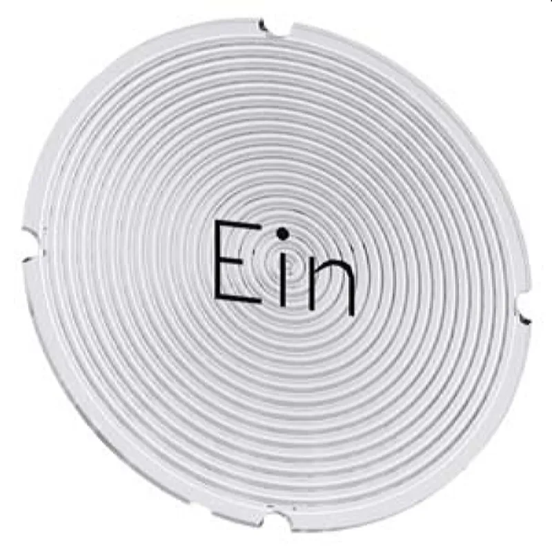 Siemens Einlegeschild rund milchig Symbol Ein 3SU1900-0AB71-0AB0