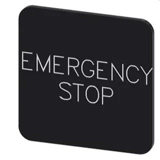 Siemens Bezeichnungsschild 22x22 Emergency Stop 3SU1900-0AF16-0DA0