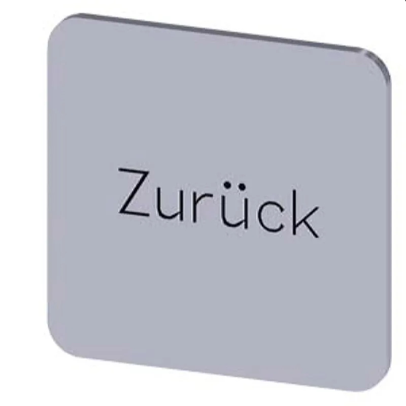 Siemens Bezeichnungsschild 22x22 Zurück 3SU1900-0AF81-0AG0