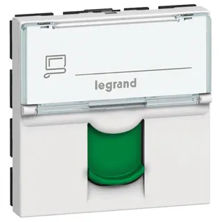 Legrand Einsatz Mosaic 1-f.RJ45 Kat6A 2-mod.ultraws/gr