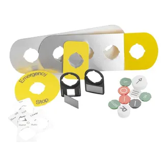 ABB Stotz-Kontakt Textschild NOT AUS dreisprachig