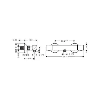 Hansgrohe Ecostat Universal Brausethermostat Aufputz chrom – Bild 2