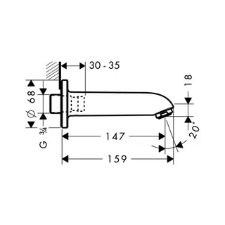 Hansgrohe Wanneneinlauf E/S DN20 chrom – Bild 2