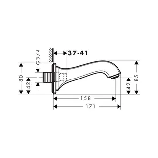 Hansgrohe Wanneneinlauf Metropol Classic DN20 chrom – Bild 2