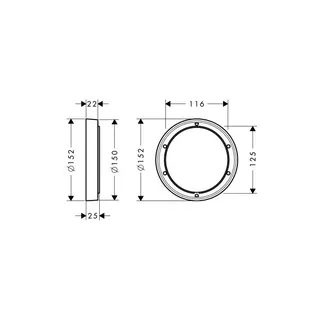 Hansgrohe Verlängerungsrosette Ø 150mm, chrom – Bild 2