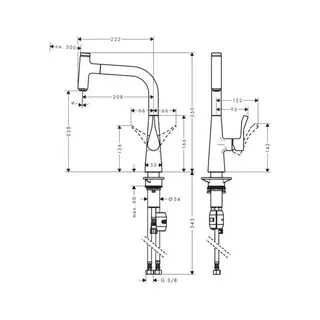 Hansgrohe Metris Select 240 Spültischmischer chrom mit Ausziehauslauf – Bild 2