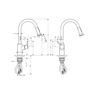 Hansgrohe Talis S Variarc Spültischmischer mit Ausziehbrause chrom – Bild 2