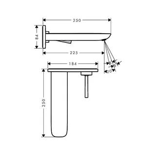 Hansgrohe PuraVida Waschtischmischer Wandarmatur, chrom, langer Auslauf – Bild 2