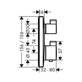 Hansgrohe Ecostat Square Thermostat Unterputz (chrom) – Bild 2
