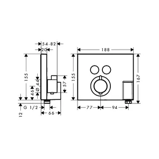 Hansgrohe ShowerSelect Thermostat Unterputz für 2 Verbraucher chrom – Bild 2