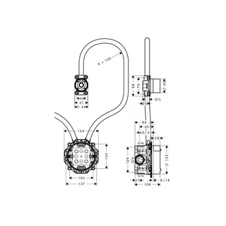 Hansgrohe Axor Starck Grundkörper für Elektronik-Waschtischmischer Wandversion – Bild 2