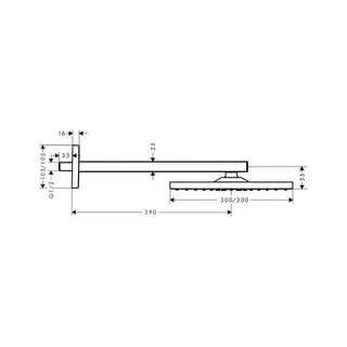 Hansgrohe Raindance E Kopfbrause 300 1jet mit Brausearm – Bild 2