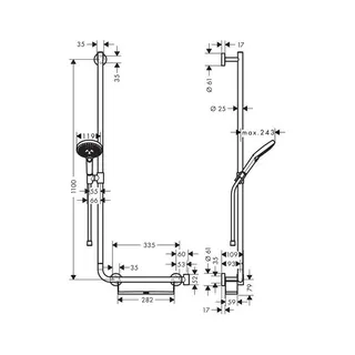 Hansgrohe Brausenset Raindance Select S 120 EcoSmart Unica Comfort 1100mm L chrom – Bild 2