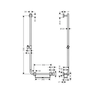 Hansgrohe Brausenstange Unica Comfort 1100mm L weiß/chrom – Bild 2