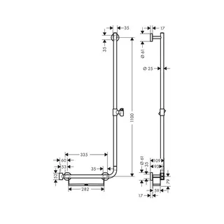 Hansgrohe Brausenstange Unica Comfort 1100mm R weiß/chrom – Bild 2