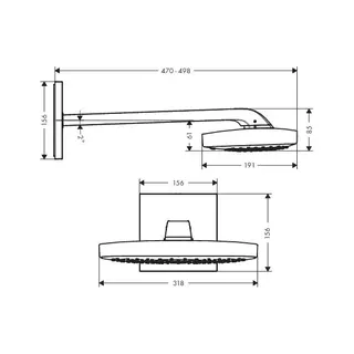 Hansgrohe Kopfbrause Raindance Select E 300 3jet 300mmx190mm Brausearm 390mm ws/chr. – Bild 2