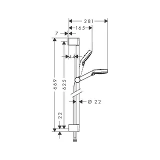 Hansgrohe Brausenset Crometta Vario EcoSmart 9 l/min/Unica 650mm weiß/chrom – Bild 2