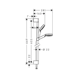 Hansgrohe Brausenset Crometta 1jet/Unica 650mm weiß/chrom – Bild 2