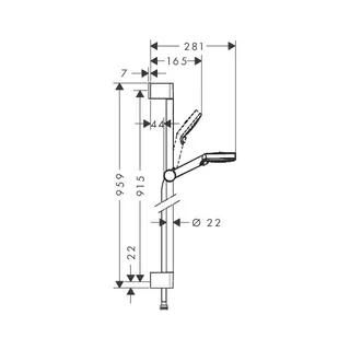 Hansgrohe Brausenset Crometta Vario/Unica 900mm weiß/chrom – Bild 2