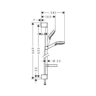 Hansgrohe Brausenset Crometta Vario/Unica 650mm weiß/chrom mit Cassetta – Bild 2