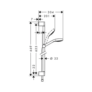 Hansgrohe Brausenset Croma Select S Multi EcoSmart/U'Crometta 650mm weiß/chrom – Bild 2