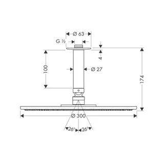 Hansgrohe Raindance Air Tellerkopfbrause 300 mm für Deckenmontage chrom – Bild 2