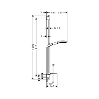 Hansgrohe Brausenset Raindance Select E 120 Unica'S Puro 900mm chrom – Bild 2