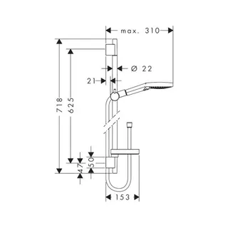 Hansgrohe Brausenset Raindance Select S 120 EcoSmart Unica'S Puro 650mm chrom – Bild 2