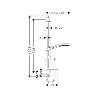 Hansgrohe Brausenset Raindance Select S 120 Unica'S Puro 900mm chrom – Bild 2