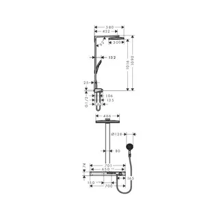 Hansgrohe Showerpipe Rainmaker Select E 460 3jet weiß/chrom – Bild 2