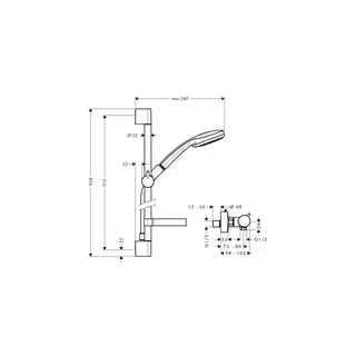 Hansgrohe Croma 100 Brausenkombi Vario/Ecostat Comfort und Unica'C 900mm – Bild 2