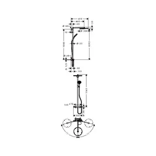 Hansgrohe Raindance Showerpipe Select mit Thermostat und Kopfbrause 300mm – Bild 2