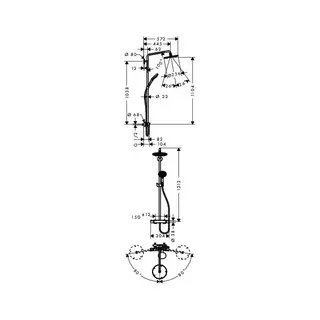 Hansgrohe Raindance Showerpipe Select mit Thermostat und Kopfbrause 240mm – Bild 2
