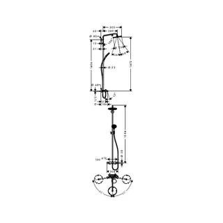 Hansgrohe Raindance Showerpipe Select Wanne chr.Kopfbrause Air 1jet 240mm – Bild 2