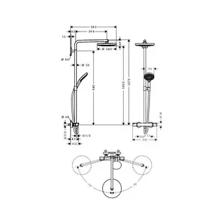 Hansgrohe Showerpipe Raindance Select weiss/chrom mit Kopfbrause S 240 2jet – Bild 2