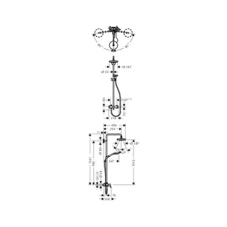Hansgrohe Showerpipe Croma Select S 180 Einhebelmischer weiß/chrom – Bild 2