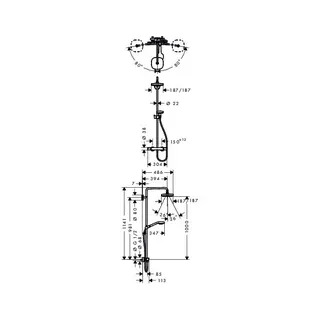 Hansgrohe Showerpipe Croma Select E 180 EcoSmart weiß/chrom – Bild 2