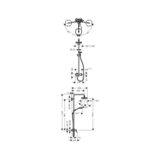 Hansgrohe Showerpipe Croma Select E 180 Einhebelmischer weiß/chrom – Bild 2