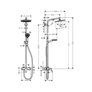 Hansgrohe Showerpipe Crometta S 240 Einhebelmischer chrom – Bild 2