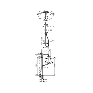 Hansgrohe Showerpipe Croma Select S 180 Wanne weiß/chrom – Bild 2