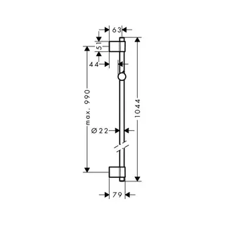 Hansgrohe Wandstange Unica Varia 1005mm chrom – Bild 2