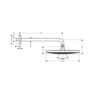 Hansgrohe Kopfbrause Raindance Select S 300 2jet 300mm Brausearm 390mm weiss/chrom – Bild 2