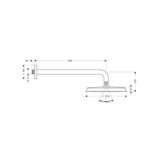 Hansgrohe Raindance Classic Air Tellerkopfbrause Ø 240mm mit Brausenarm 383mm chrom – Bild 2