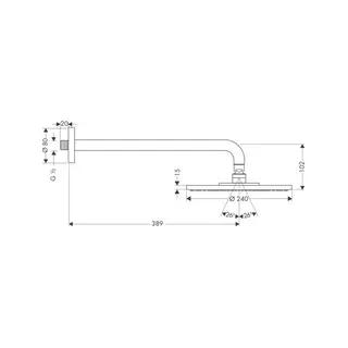 Hansgrohe Raindance Air Tellerkopfbrause 240mm chrom 9,4 l/min mit Brausearm – Bild 2