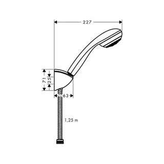 Hansgrohe Crometta 85 Brausenset 1jet/Porter C chrom mit Brausenschlauch 1250mm – Bild 2