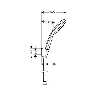Hansgrohe Croma 100 Brausenset Vario/Porter chrom mit Brausenschlauch 1250mm – Bild 2
