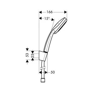 Hansgrohe Croma 100 Brausenset Multi/Porter S chrom mit Brausenschlauch 1600mm – Bild 2