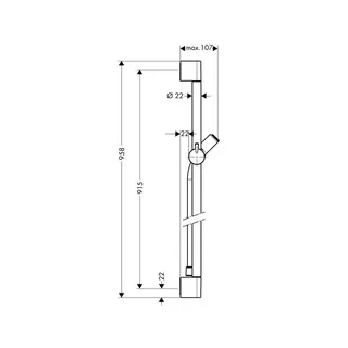 Hansgrohe Unica C Brausenstange 900mm chrom mit Isiflex Brauseschlauch 1,6 m – Bild 2