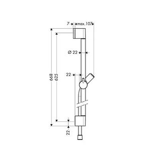 Hansgrohe Unica C Brausenstange 650mm chrom mit Isiflex B 1600mm – Bild 2