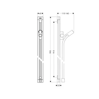 Hansgrohe Raindance Unica'S Wandstange 0,90m DN15 – Bild 2
